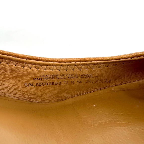 Tory Burch Sally Tumbled Leather Wedge Pump Royal Tan Brown Size 7.5 - Picture 10 of 13